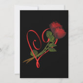 Rode Rozen Rood Hart Zwart Elegant Kaart (Achterkant)