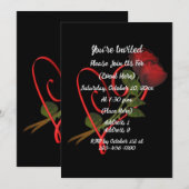 Rode Rozen Rood Hart Zwart Elegant Kaart (Voorkant / Achterkant)