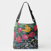 Rode rozen rozen crossbody tas (Voorkant)