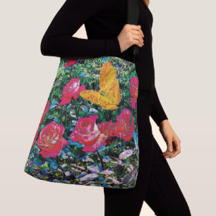 Rode rozen rozen crossbody tas