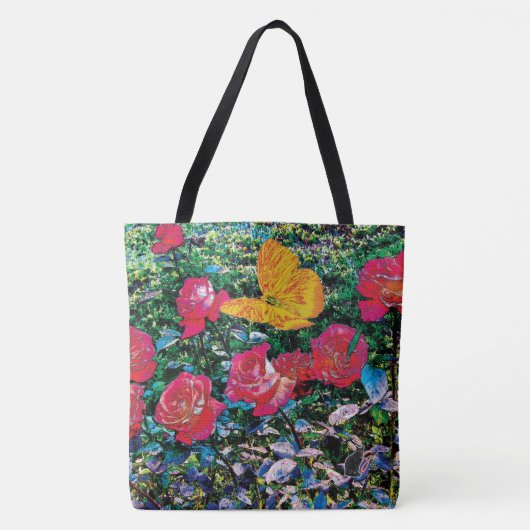 Rode rozen rozen tote bag (Voorkant)