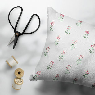 Rode Rozen, Rozenpatroon, Bloemen Accent Kussen