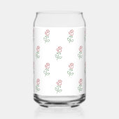 Rode Rozen, Rozenpatroon, Bloemen Blikvorm Glas (Voorkant)