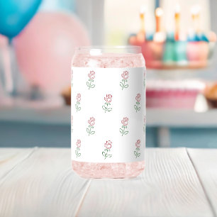 Rode Rozen, Rozenpatroon, Bloemen Blikvorm Glas