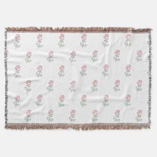 Rode Rozen, Rozenpatroon, Bloemen Deken (Voorkant)