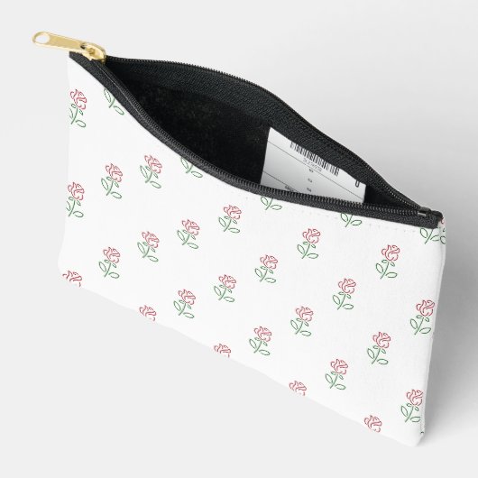 Rode Rozen, Rozenpatroon, Bloemen Etui (Open)