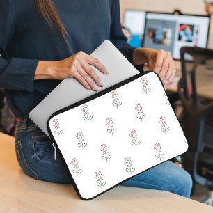 Rode Rozen, Rozenpatroon, Bloemen Laptop Sleeve