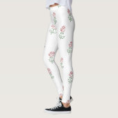 Rode Rozen, Rozenpatroon, Bloemen Leggings (Links)