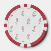 Rode Rozen, Rozenpatroon, Bloemen Poker Chips (Voorkant)