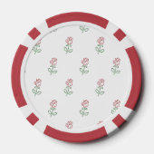 Rode Rozen, Rozenpatroon, Bloemen Poker Chips (Achterkant)