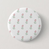 Rode Rozen, Rozenpatroon, Bloemen Ronde Button 5,7 Cm (Voorkant)