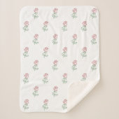 Rode Rozen, Rozenpatroon, Bloemen Sherpa Deken (Voorkant)