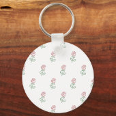 Rode Rozen, Rozenpatroon, Bloemen Sleutelhanger (Voorkant)