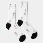 Rode Rozen, Rozenpatroon, Bloemen Sokken (Rechts)
