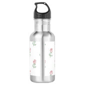 Rode Rozen, Rozenpatroon, Bloemen Waterfles (Achterkant)