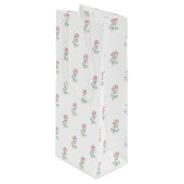 Rode Rozen, Rozenpatroon, Bloemen Wijn Cadeautas (Voorkant Gekanteld)