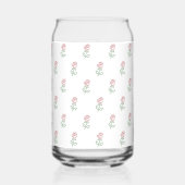Rode Rozen, Rozenpatroon, Uw Naam Blikvorm Glas (Achterkant)