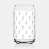 Rode Rozen, Rozenpatroon, Uw Naam Blikvorm Glas (Links)