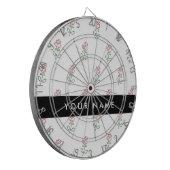 Rode Rozen, Rozenpatroon, Uw Naam Dartbord (Voorkant Links)