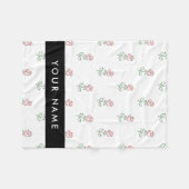 Rode Rozen, Rozenpatroon, Uw Naam Fleece Deken (Voorkant (Horizontaal))