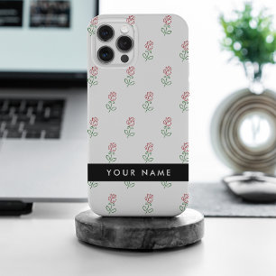 Rode Rozen, Rozenpatroon, Uw Naam iPhone 15 Pro Max Case