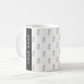 Rode Rozen, Rozenpatroon, Uw Naam Koffiemok (Voorkant links)