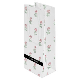Rode Rozen, Rozenpatroon, Uw Naam Wijn Cadeautas