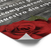 Rode rozen Rustic Black Lace Wedingstabel Poster (Hoek)