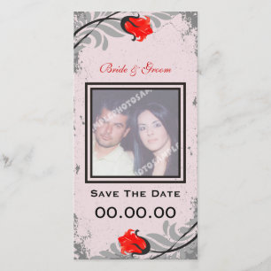 Rode Rozen Save The Date Fotokaart