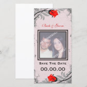Rode Rozen Save The Date Fotokaart (Voorkant / Achterkant)