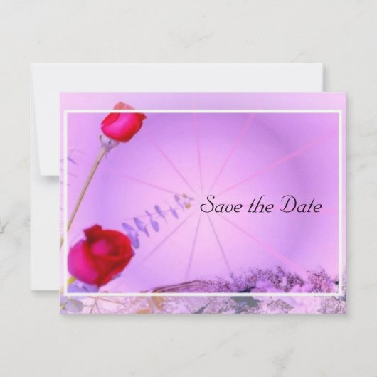 Rode Rozen Save the Date Kaart (Voorkant)