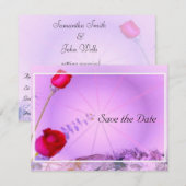 Rode Rozen Save the Date Kaart (Voorkant / Achterkant)