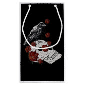 Rode rozen, schedels en Raven Gift Bag Klein Cadeauzakje (Achterkant)