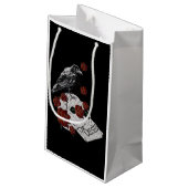 Rode rozen, schedels en Raven Gift Bag Klein Cadeauzakje (Achterkant Gekanteld)