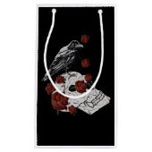 Rode rozen, schedels en Raven Gift Bag Klein Cadeauzakje (Voorkant)