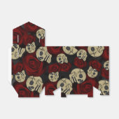 Rode Rozen & Schedels Grijs Zwart Bloemmotief Goti Bedankdoosjes (Uitgevouwen)