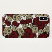 Rode Rozen & Schedels Zwart Bloemmotief Gotisch Wi Case-Mate iPhone Case (Achterkant (horizontaal))