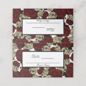 Rode Rozen & Schedels Zwarte Bloem Gotische Witte  Plaatskaartje (Buitenkant ongevouwen)