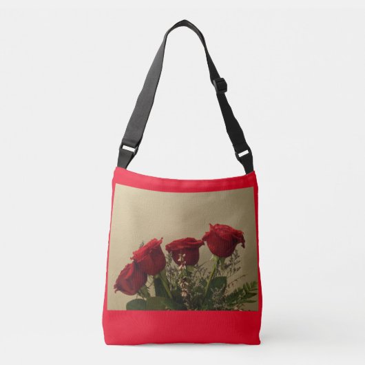 Rode Rozen Schoudertas Crossbody Tas (Voorkant)