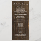 Rode Rozen Schuur Hout Wedding Programma Programmakaart (Achterkant)