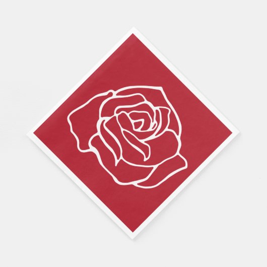 Rode Rozen Servetten (Hoek)