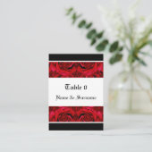 rode rozen sjablonen voor tafelkaarten - aanpasbaa plaatskaartje (Staand voorkant)