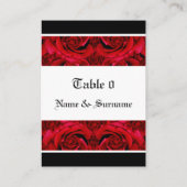 rode rozen sjablonen voor tafelkaarten - aanpasbaa plaatskaartje (Achterkant)