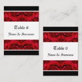 rode rozen sjablonen voor tafelkaarten - aanpasbaa plaatskaartje (Voorkant / Achterkant)