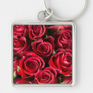 Rode rozen sleutelhanger