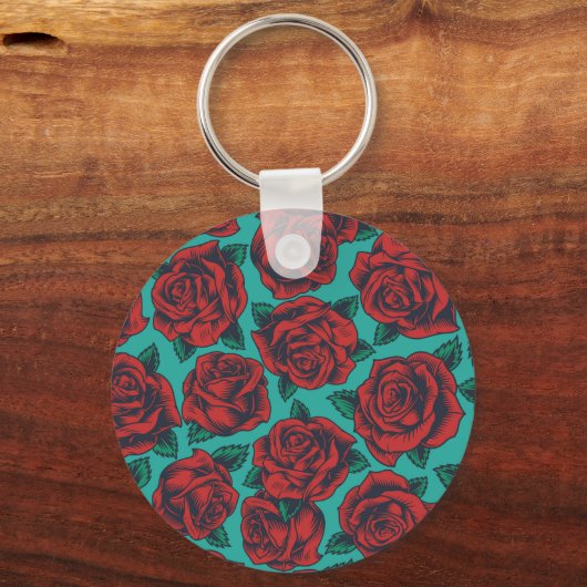 Rode rozen sleutelhanger (Achterkant)