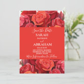 Rode rozen sparen de Datum Kaart (Staand voorkant)