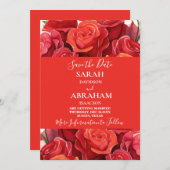 Rode rozen sparen de Datum Kaart (Voorkant / Achterkant)