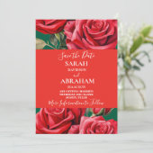 Rode rozen sparen de Datum Kaart (Staand voorkant)