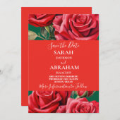 Rode rozen sparen de Datum Kaart (Voorkant / Achterkant)